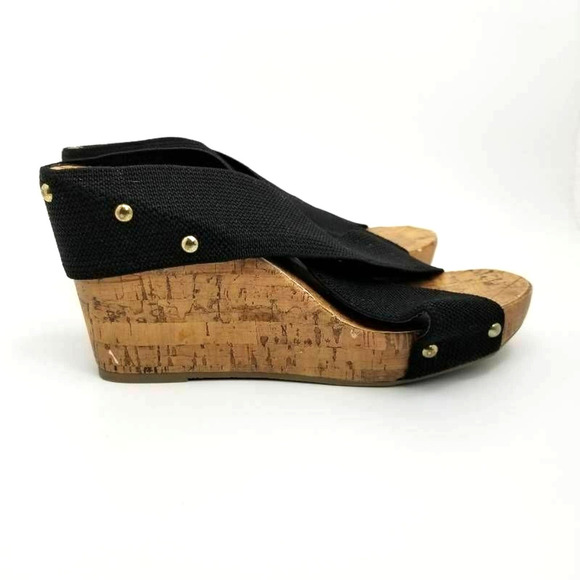 Montego Bay Club Slide Studded Sandals Black Sz 8 - Picture 1 of 12